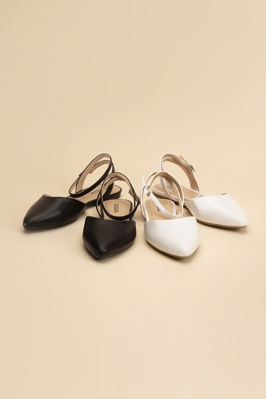 LINDEN-S Ankle Strap Flats