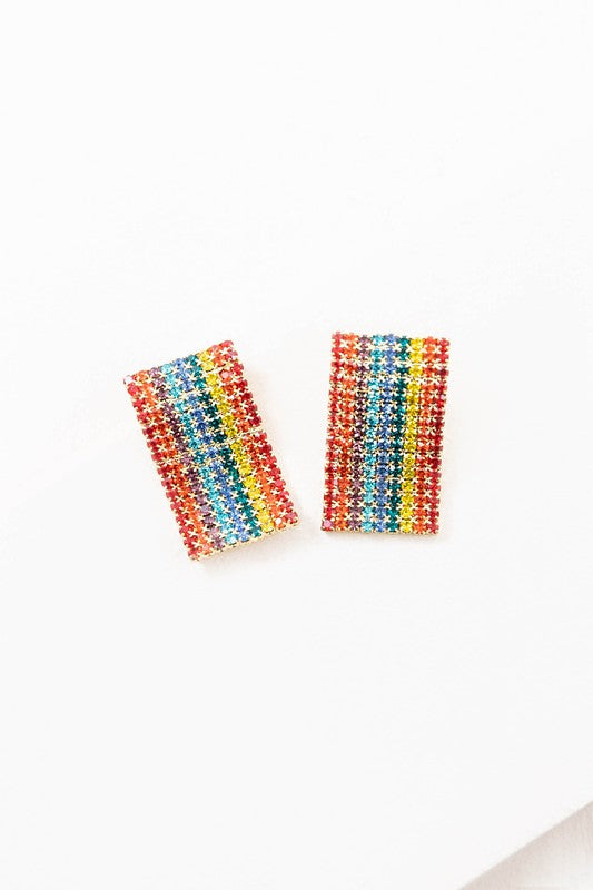 Wavy Rainbow Bar Earrings