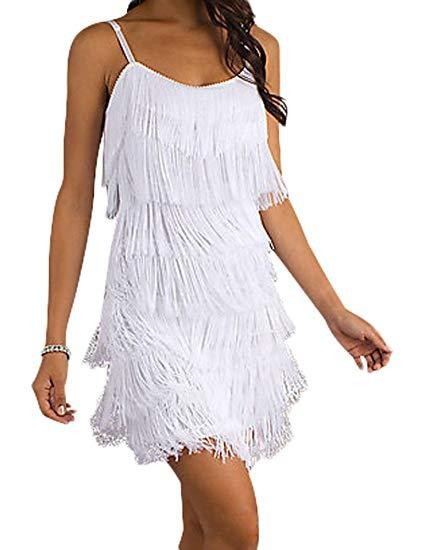 WOMEN'S SHORT ALL-OVER FRINGE FLAPPER DRESS