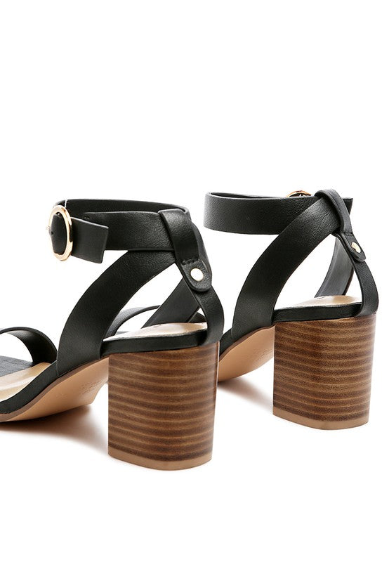 RAG&CO DOLPH STACK BLOCK HEELED SANDAL