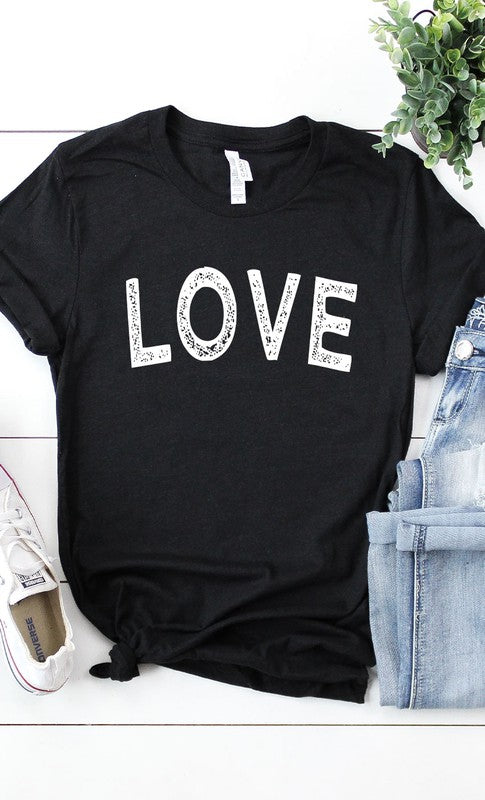 Distressed Love Graphic Tee PLUS