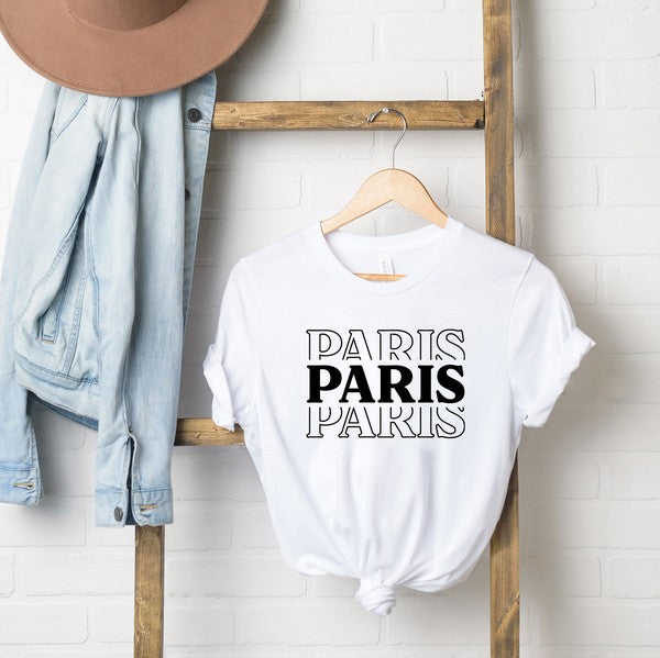 Paris Stacked Short Sleeve Graphic Tee