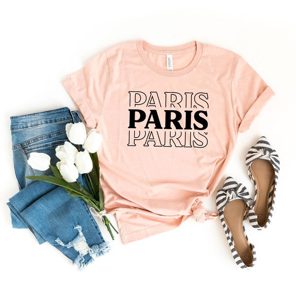 Paris Stacked Short Sleeve Graphic Tee