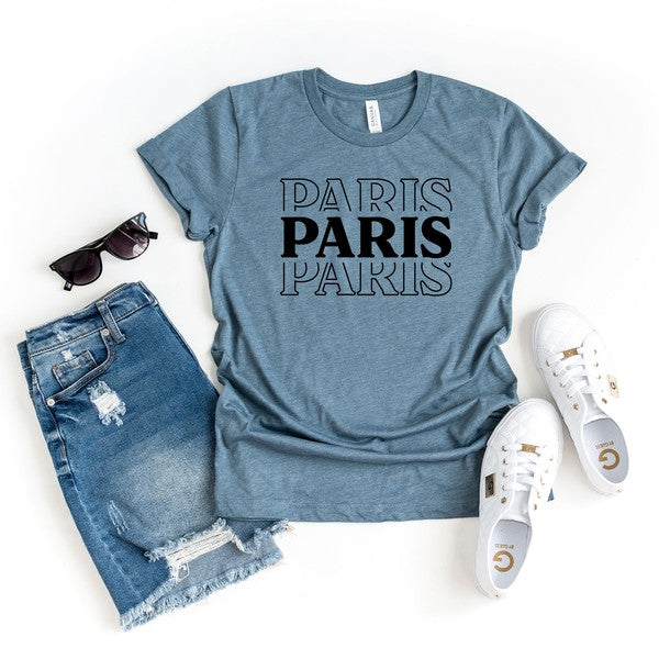 Paris Stacked Short Sleeve Graphic Tee