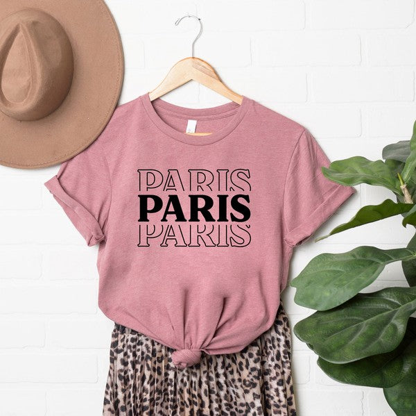 Paris Stacked Short Sleeve Graphic Tee