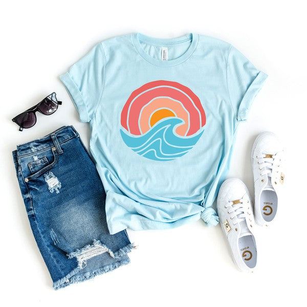 Ocean Circle Retro Short Sleeve Graphic Tee