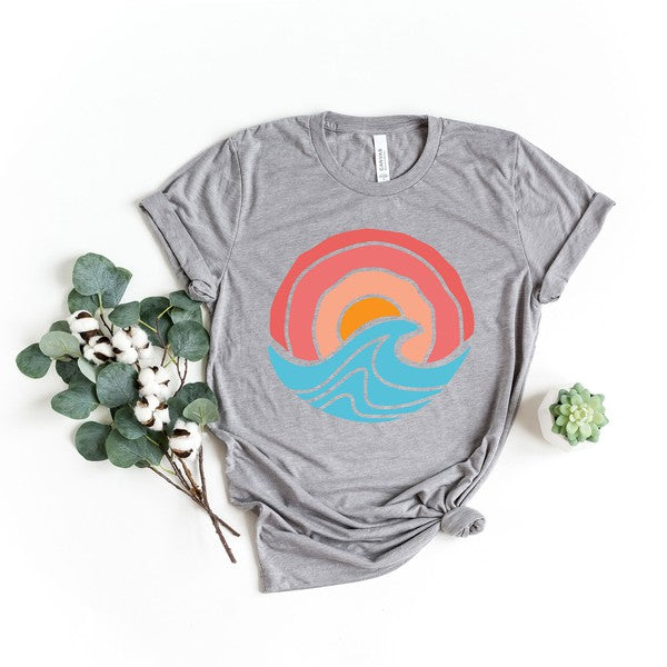 Ocean Circle Retro Short Sleeve Graphic Tee