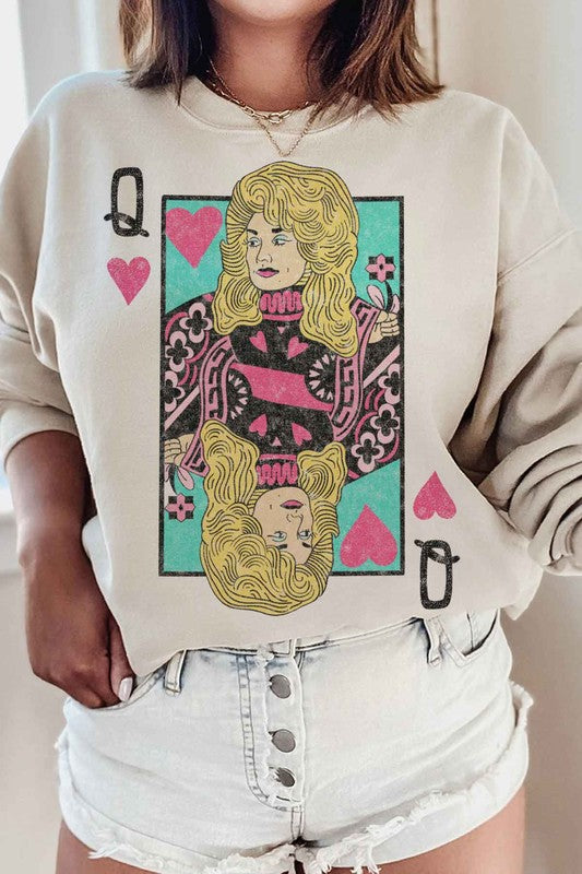 DOLLY QUEEN OF HEARTS GRAPHIC SWEATSHIRT