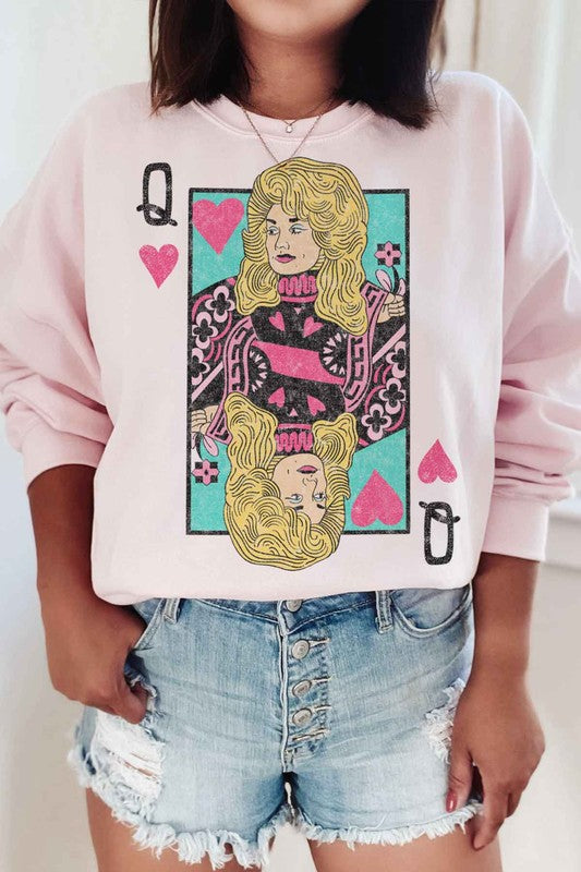 DOLLY QUEEN OF HEARTS GRAPHIC SWEATSHIRT