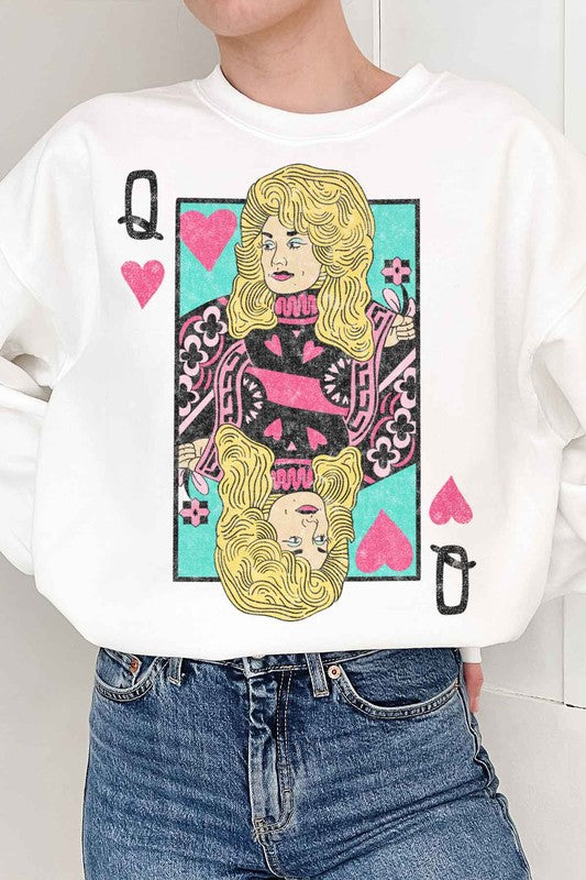 DOLLY QUEEN OF HEARTS GRAPHIC SWEATSHIRT