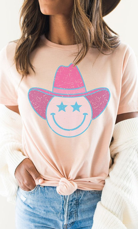 Star Cowboy Smiley Distressed PLUS Graphic Tee