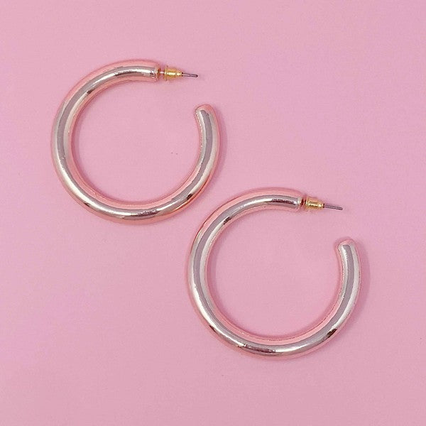 Colored Tube Hoop Earrings