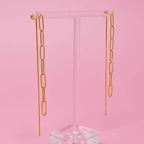 Double Chain Drop Earrings