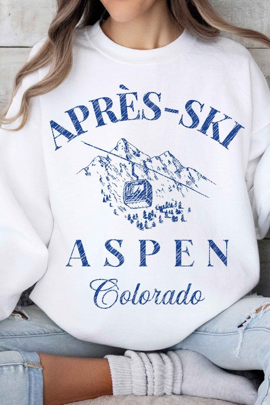 APRES SKI ASPEN COLORADO GRAPHIC SWEATSHIRT