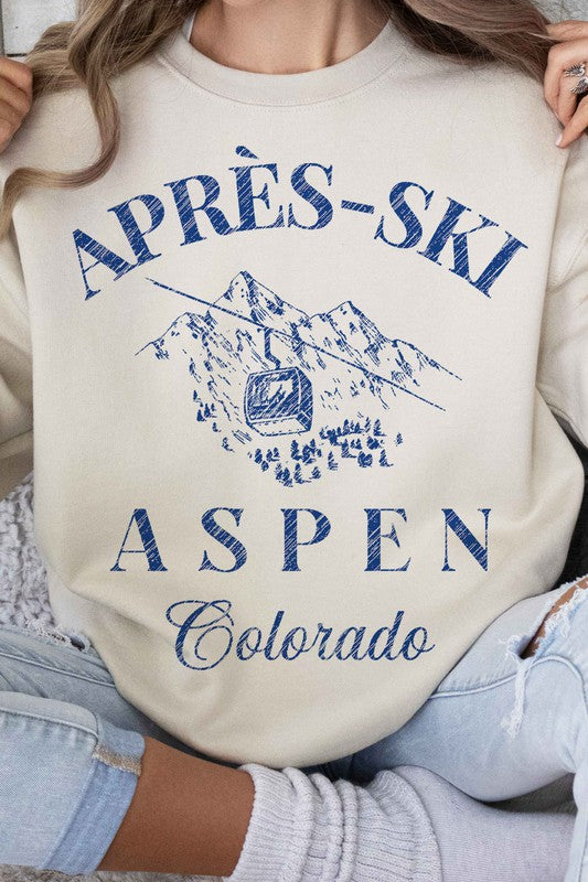 APRES SKI ASPEN COLORADO GRAPHIC SWEATSHIRT