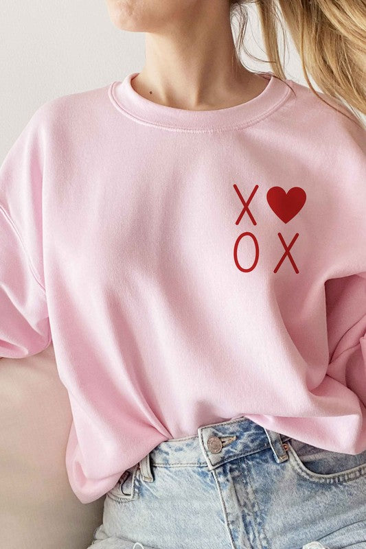 XOXO VALENTINES POCKET GRAPHIC SWEATSHIRT