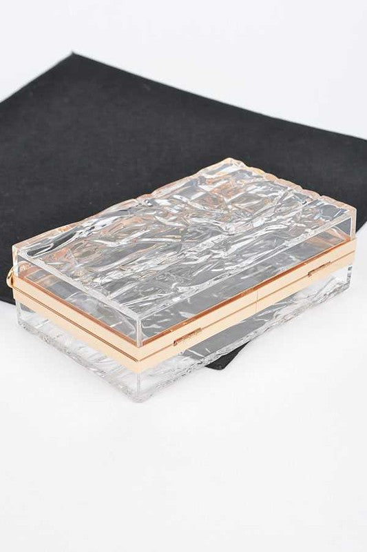 Textured Acrylic Transparent Box Clutch