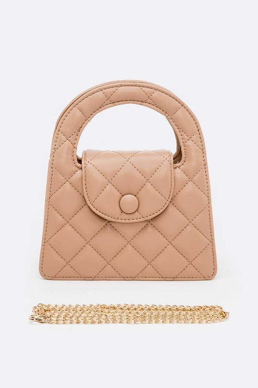 Top Handle Convertible Quilted Clutch Swing Bag