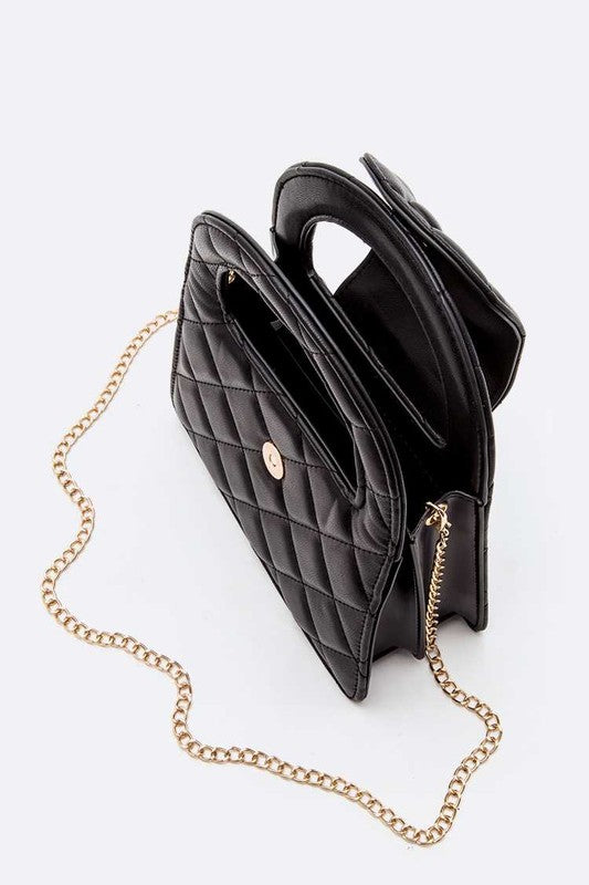 Top Handle Convertible Quilted Clutch Swing Bag