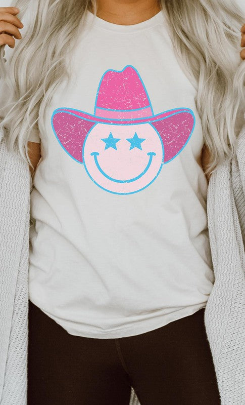 Star Cowboy Smiley Distressed PLUS Graphic Tee