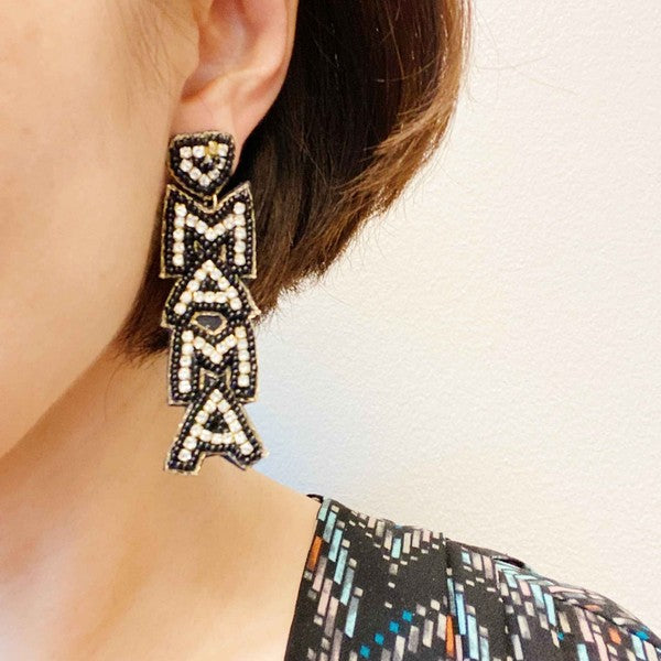 Beaded Mama Dangle Earrings