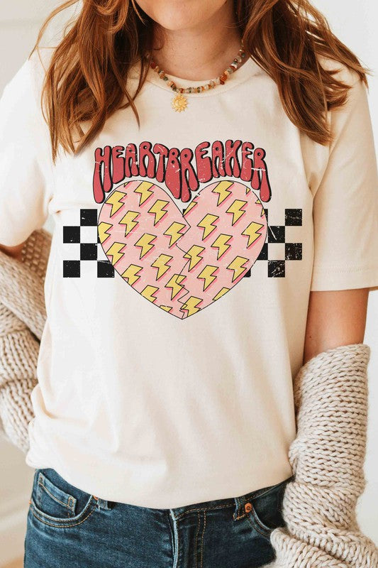 HEARTBREAKER LIGHTNING HEART Graphic Tee